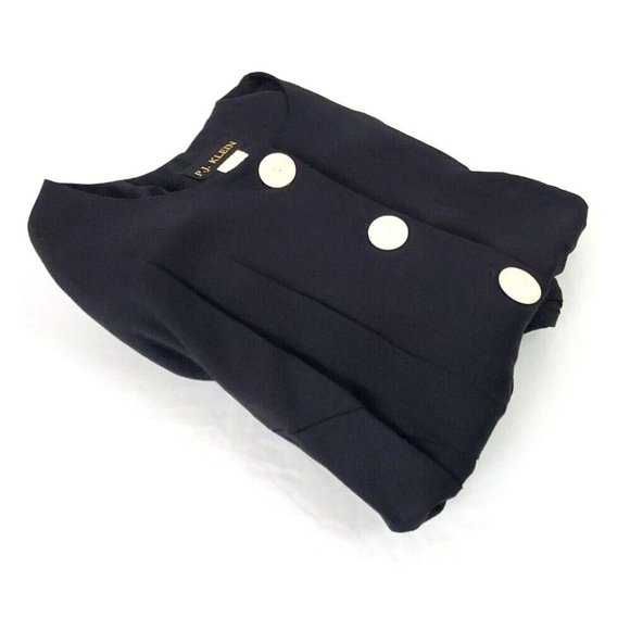 Vintage P.J. Klein Women's Size 16W Black Dress Large Button Front Short Sleeve - Picture 4 of 10